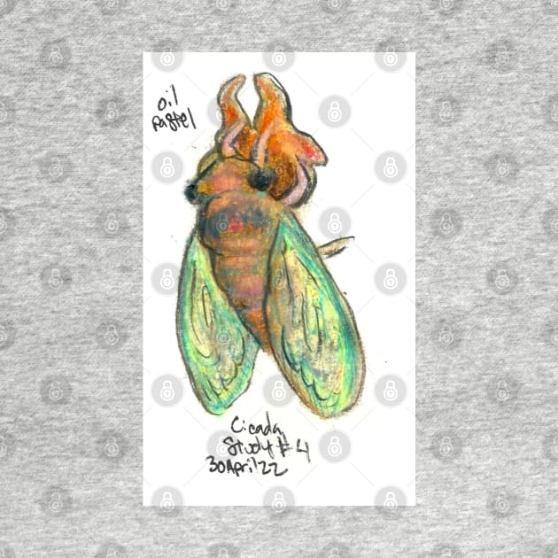 Oil Pastel Cicada by Art of V. Cook